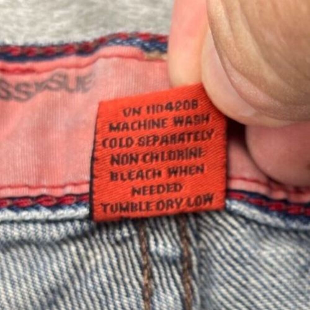 MossIssue Men's Jeans Size 40X30 (Actual 40x29) Blue Denim Baggy Button Fly - Picture 7 of 12